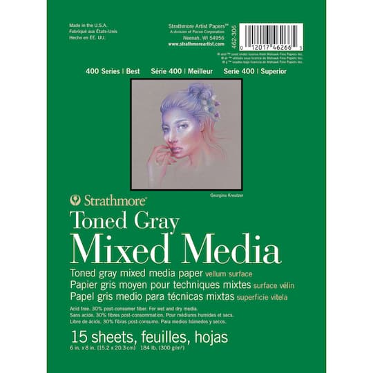 Strathmore® 400 Series Recycled Toned Gray Mixed Media Paper Pad